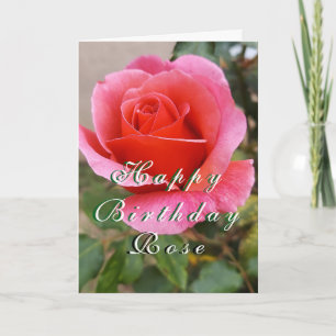 Carte personnalisable d'anniversaire florale rose