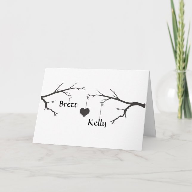 Carte personnalisable de couples de coeur (Devant)