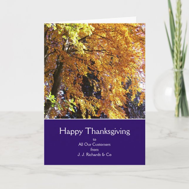 Carte personnalisable de thanksgiving - feuillage (Devant)