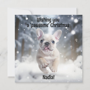 Carte Personnalisable Festif Frenchie Frolic