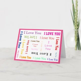 Carte Personnalisable-I Love you Card avec une bordure r