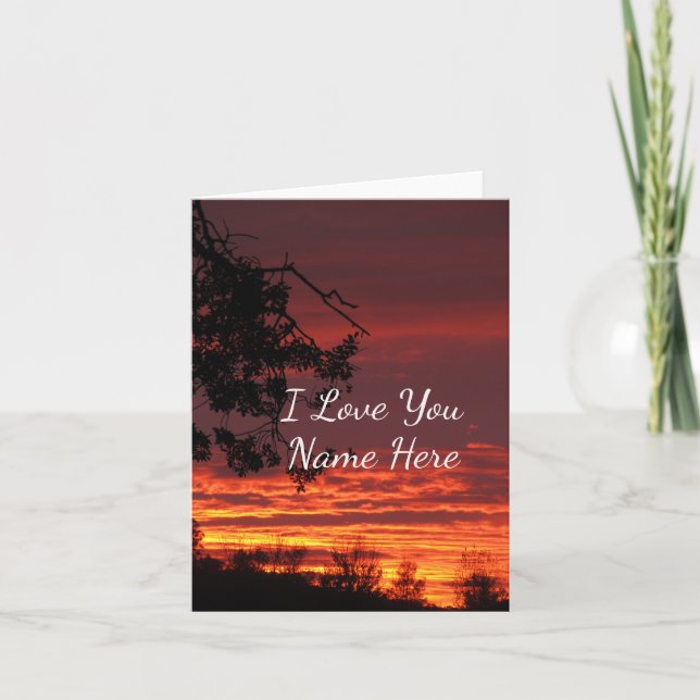 Carte Personnalisable I Love You Sunset Note Card (Devant)