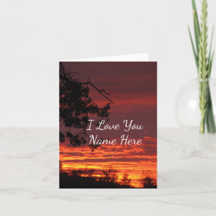Carte Personnalisable I Love You Sunset Note Card