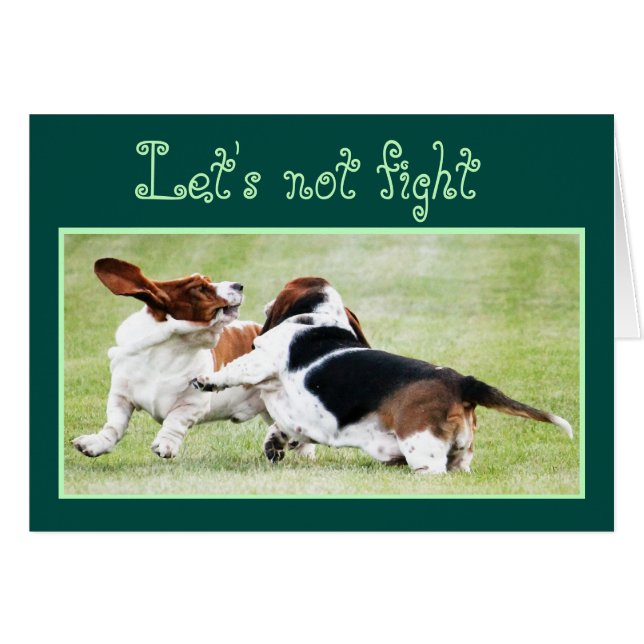 Carte personnalisable "Let's Not Fight" avec Basse (Devant horizontal)