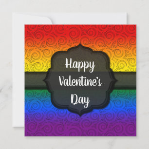 Carte Personnalisable LGBTQ Gay Rainbow Valentine's Day