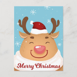 Carte personnalisable mignonne de renne de Joyeux