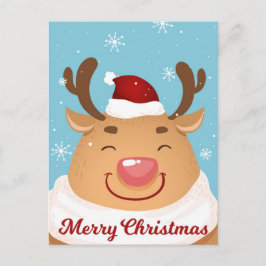 Carte personnalisable mignonne de renne de Joyeux