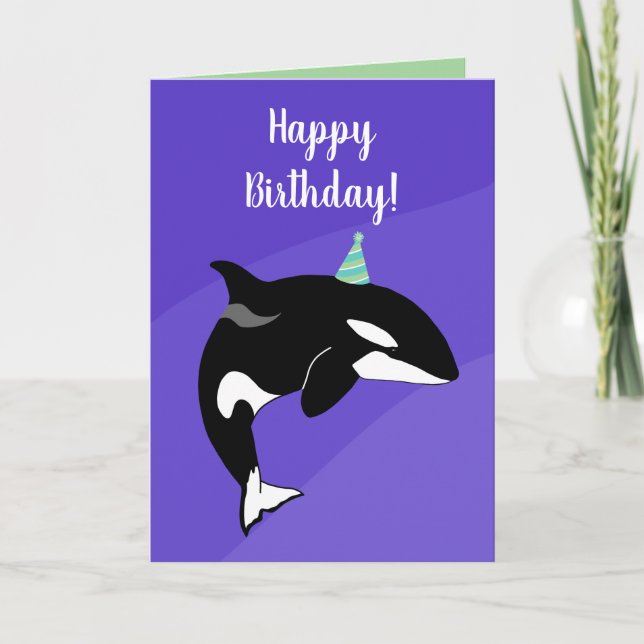 Carte Personnalisable Orca Killer Whale Anniversaire (Devant)