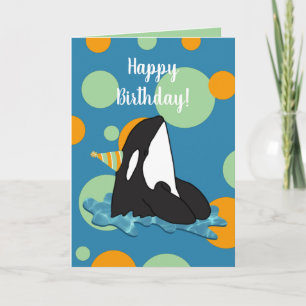 Carte Personnalisable Orca Killer Whale Anniversaire