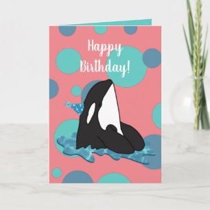 Carte Personnalisable Orca Killer Whale Anniversaire
