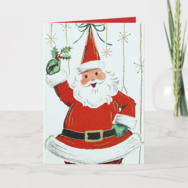 Carte personnalisable Retro Vintage Christmas Père (Devant)