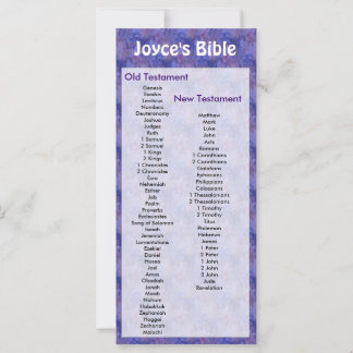 Carte Personnalisable Signet de la Bible Fleurs violette
