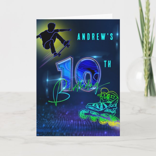 Carte Personnalisé 10e anniversaire garçon (Devant)