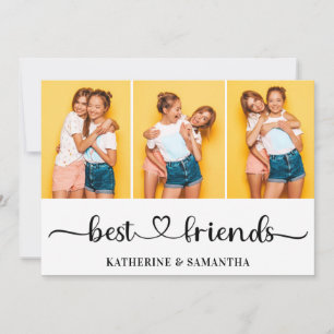 Carte Personnalisé 3 Photo Collage Meilleurs Amis Saluta