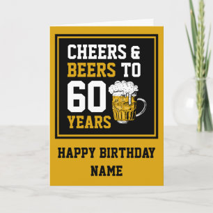 Carte Personnalisé 60e anniversaire Cheers & Bières à 60