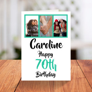 Carte Personnalisé 70e anniversaire heureux collage phot