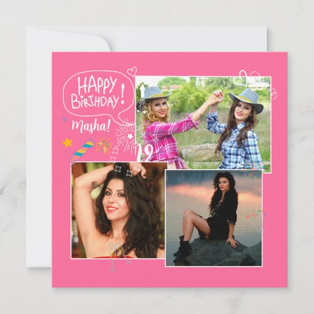 Carte Personnalisé Ami Joyeux Anniversaire Photo Collage (Devant)