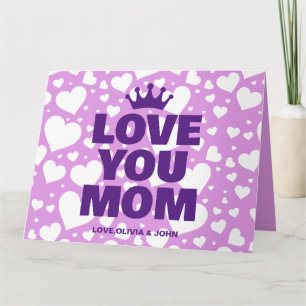 Carte Personnalisé Amour toi Maman Photo Purple