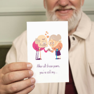 Carte Personnalisé Anniversaire de couple senior Funny V