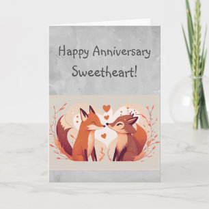 Carte Personnalisé Bon Anniversaire Foxes adorables de l