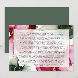 Carte Personnalisé Christine Vows Sage rose Abstrait