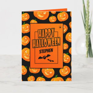 Carte Personnalisé   Citrouille Happy Halloween salutati