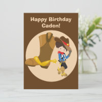 Personnalisé Cowboy Enfants Pays Joyeux Anniversai
