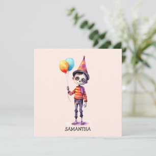 Carte Personnalisé Cute Kid Zombie Halloween
