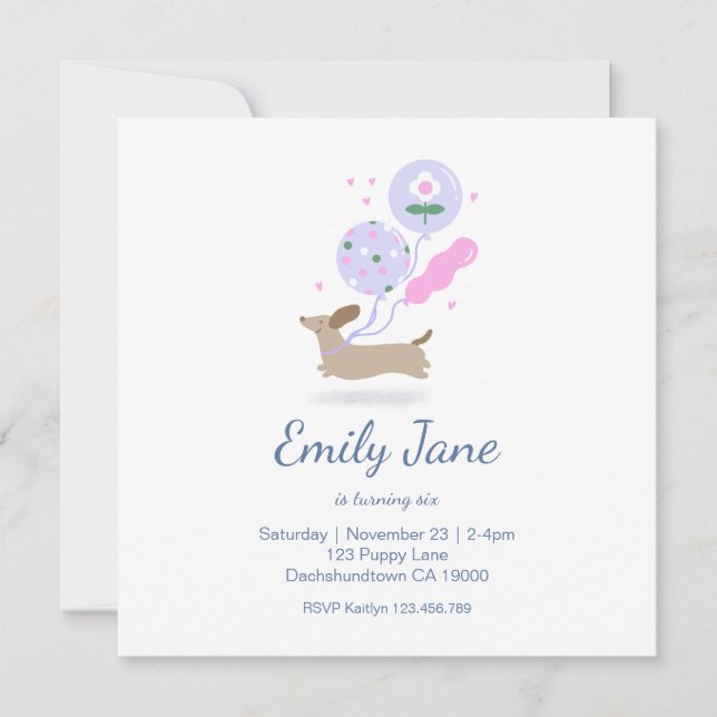 Carte Personnalisé Dachshund Amour fête d'anniversaire r (Devant)