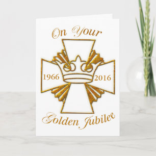 Carte Personnalisé Date Jubilé d'or Félicitations, Or C
