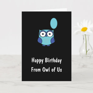 Carte Personnalisé de Owl of Us Blue Owl Anniversaire