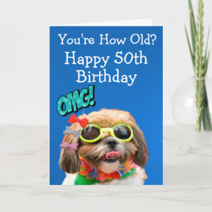 Carte Personnalisé drôle 50e anniversaire du chien