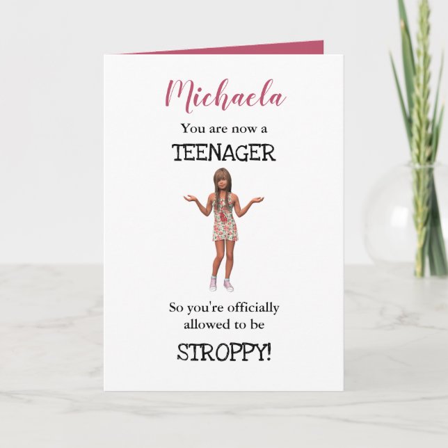 Carte Personnalisé Funny 13e anniversaire | Adolescent (Devant)