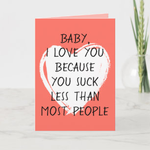 Carte Personnalisé Funny Je t'aime Valentine Citation Co