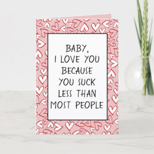 Carte Personnalisé Funny Je t'aime Valentine Citation Co