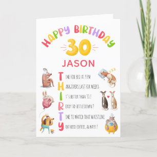 Carte Personnalisé Funny Plaisanteries Happy 30th Birthd