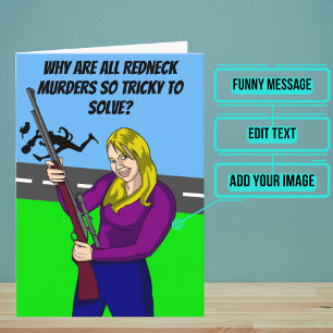 Carte Personnalisé Funny Redneck Detective Plaisanterie 