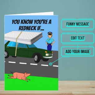Carte Personnalisé Funny Redneck Mattress Plaisanterie A