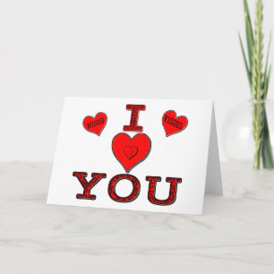 Carte Personnalisé Je t'aime les coeurs