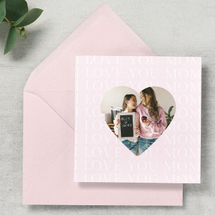 Carte Personnalisé Je t'aime Maman Coeur Photo