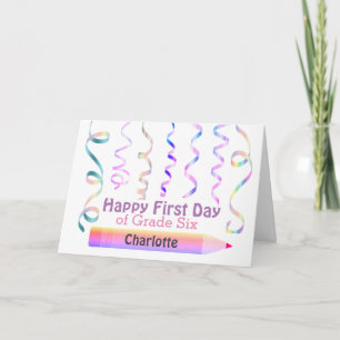Carte Personnalisé Joyeux 1er jour de 6e année