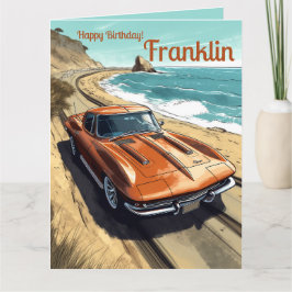 Carte Personnalisé Joyeux Anniversaire Classic Voiture A
