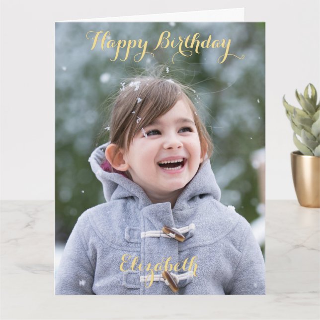 Carte Personnalisé Joyeux Anniversaire Grande photo pers (Petite plante)