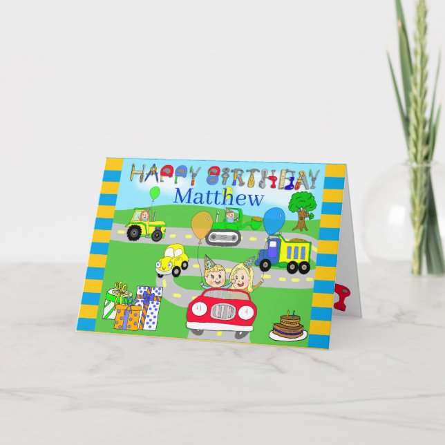 Carte Personnalisé Joyeux Anniversaire Petit Garçon (Devant)