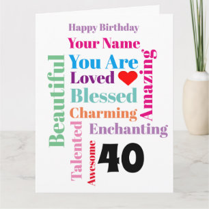 Carte Personnalisé Joyeux Anniversaire Word Art