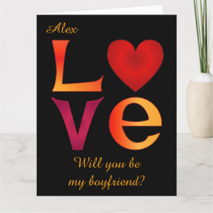 Carte Personnalisé LOVE Carré Boyfriend Proposition sur 