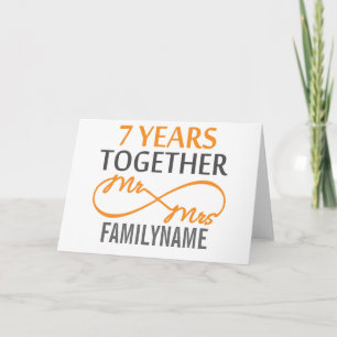 Carte Personnalisé M. et Mme 7e anniversaire