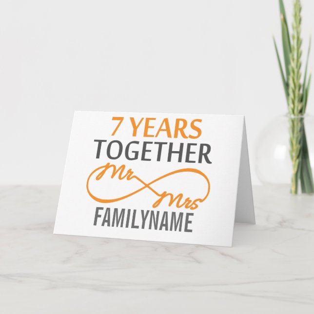 Carte Personnalisé M et Mme 7e Anniversaire de Mariage (Devant)