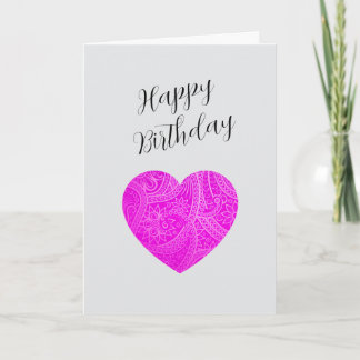 Carte Personnalisé Minimaliste Moderne Anniversaire Coeu