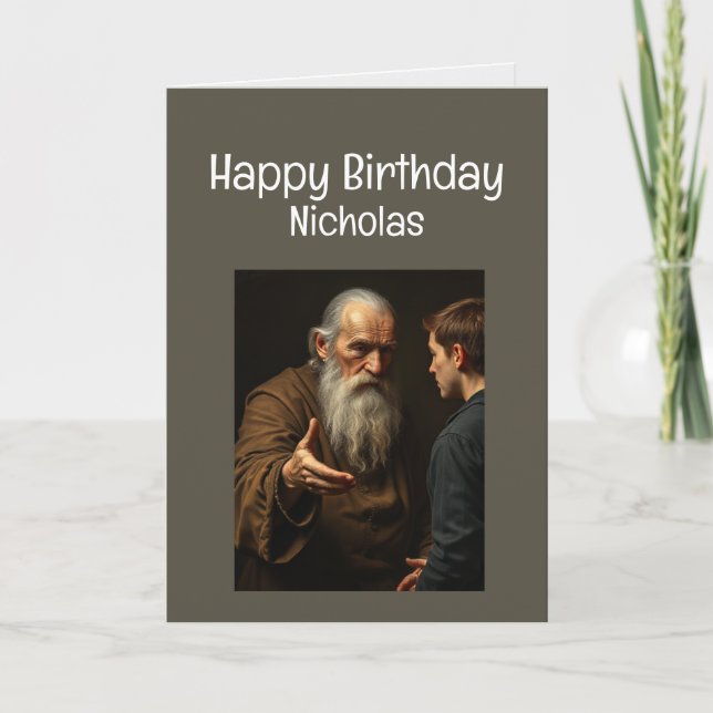 Carte Personnalisé Nom Funny Anniversaire vieil âge Veni (Devant)